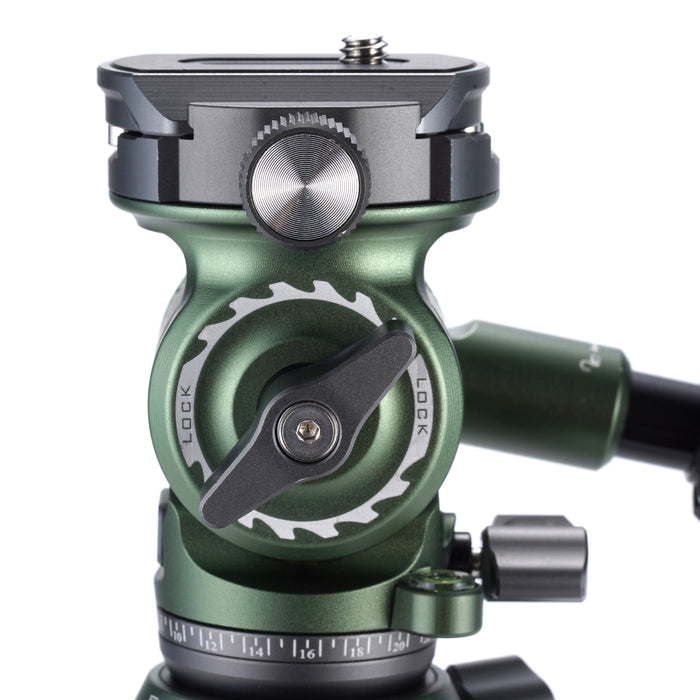 Tilta TT-VT03-FB-FG Tilta Tabletop Video Fluid Head with 1-Stage Carbon Fiber Tripod Legs (3KG) - Forest Green
