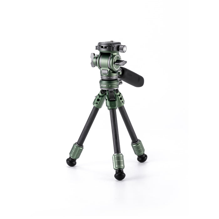 Tilta TT-VT03-FB-FG Tilta Tabletop Video Fluid Head with 1-Stage Carbon Fiber Tripod Legs (3KG) - Forest Green