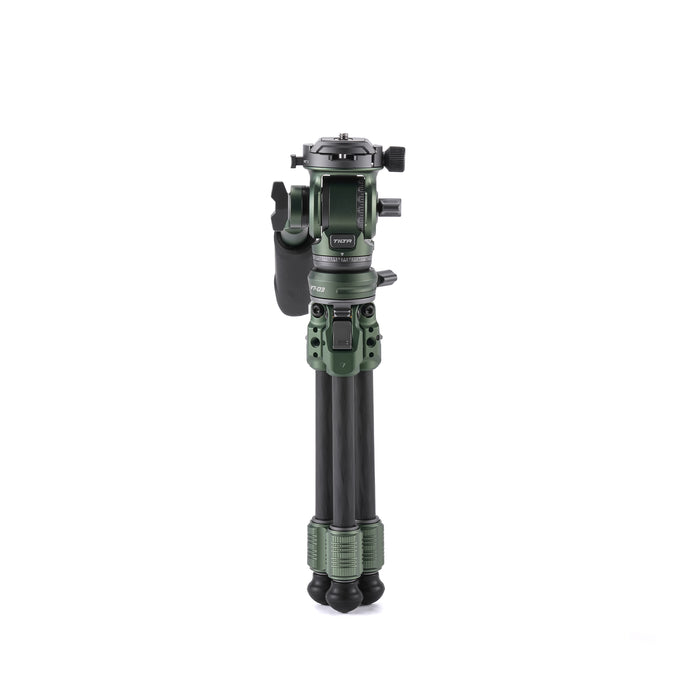 Tilta TT-VT03-FB-FG Tilta Tabletop Video Fluid Head with 1-Stage Carbon Fiber Tripod Legs (3KG) - Forest Green