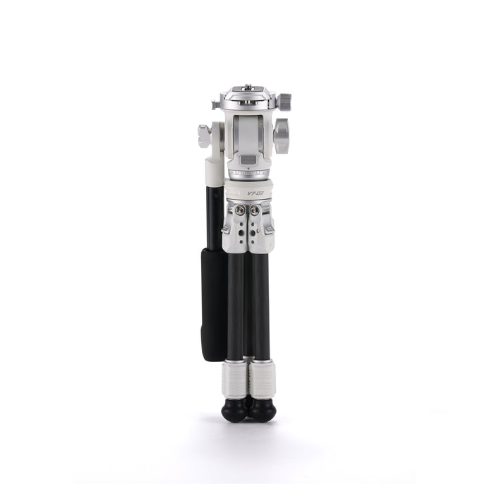 Tilta TT-VT03-FB-SW Tilta Tabletop Video Fluid Head with 1-Stage Carbon Fiber Tripod Legs (3KG) - Snow White