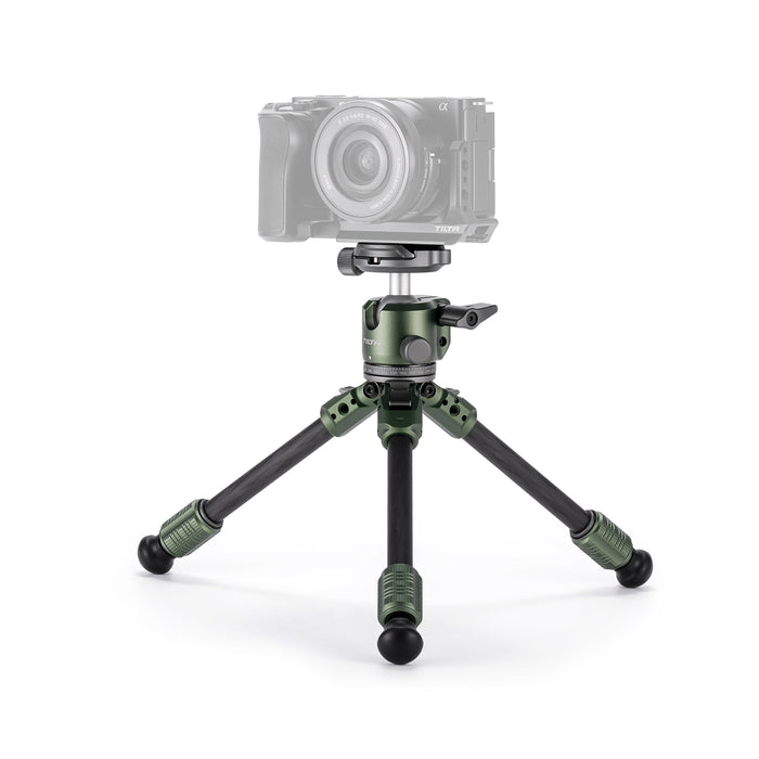 Tilta TT-BT03-FB-FG Tilta Tabletop Ball Head with 1-Stage Carbon Fiber Tripod Legs (3KG)  - Forest Green