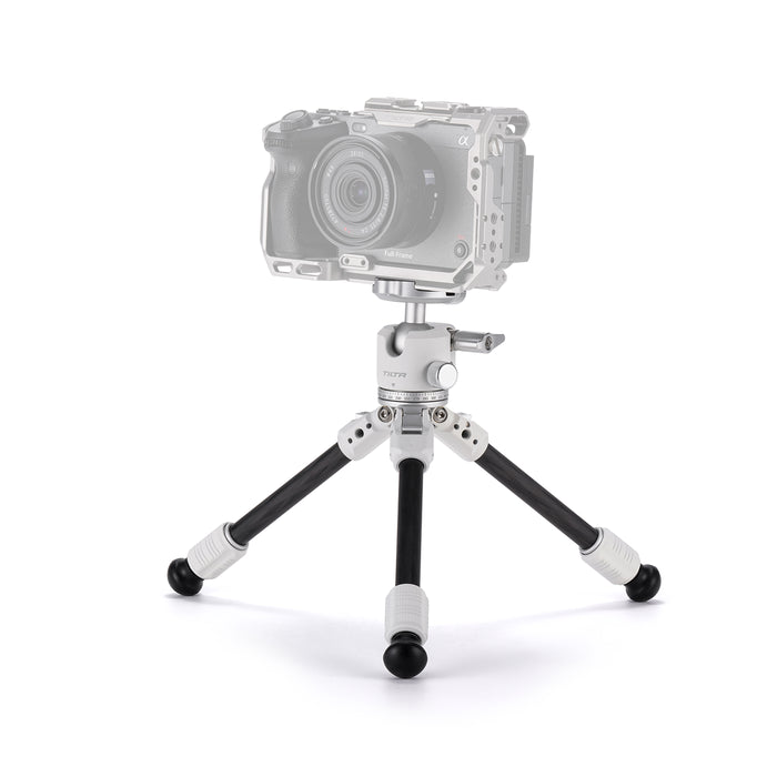 Tilta TT-BT03-FB-SW Tilta Tabletop Ball Head with 1-Stage Carbon Fiber Tripod Legs (3KG)  - Snow White