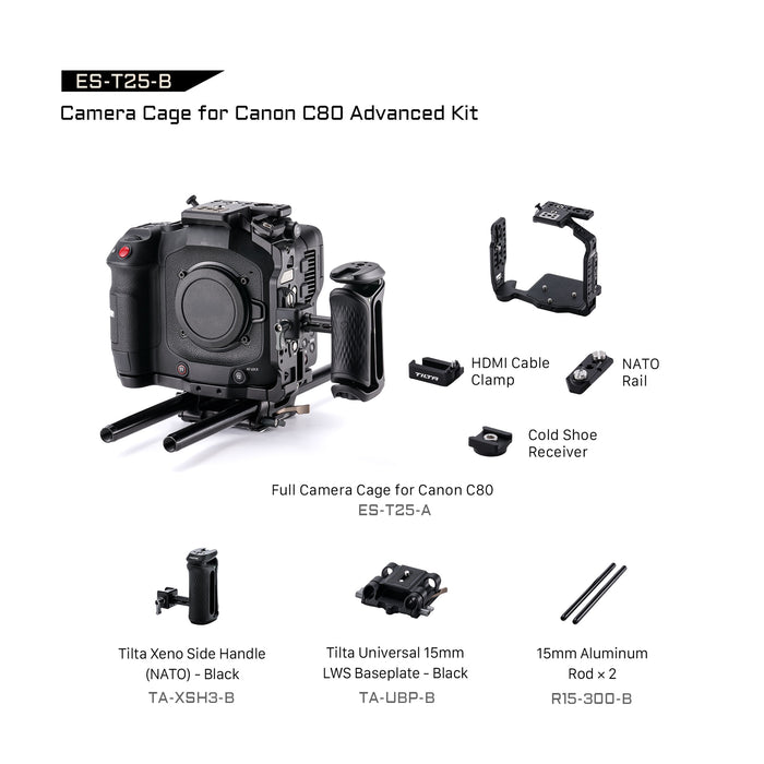 Tilta ES-T25-B Camera Cage for Canon C80 Advanced Kit
