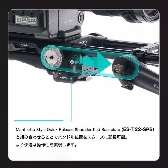 Tilta TA-DRA-15-B 15mm LWS Dual Rosette Adapter - Black