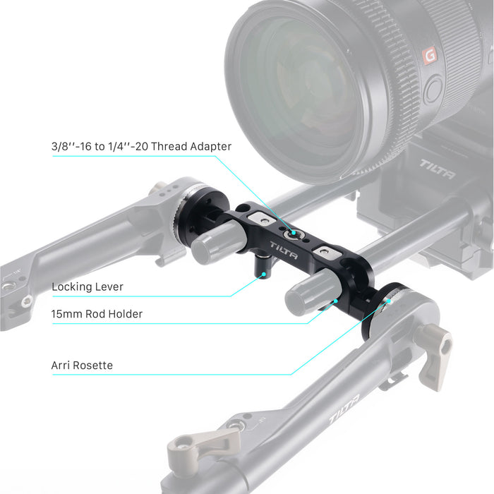 Tilta TA-DRA-15-B 15mm LWS Dual Rosette Adapter - Black