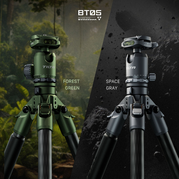 Tilta TT-BT05-FB-SG Tilta Travel Ball Head with 3-Stage Carbon Fiber Tripod Legs (5KG) - Space Gray