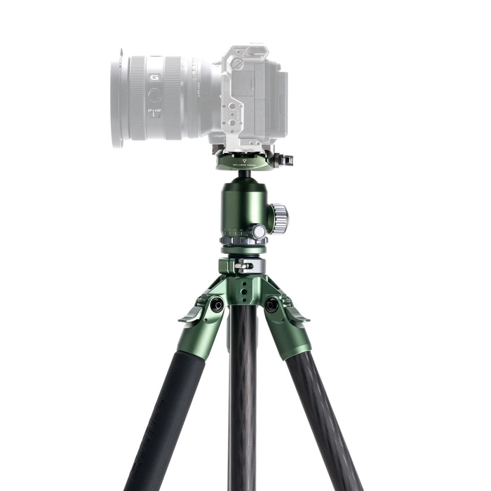 Tilta TT-BT05-FB-FG Tilta Travel Ball Head with 3-Stage Carbon Fiber Tripod Legs (5KG) - Forest Green