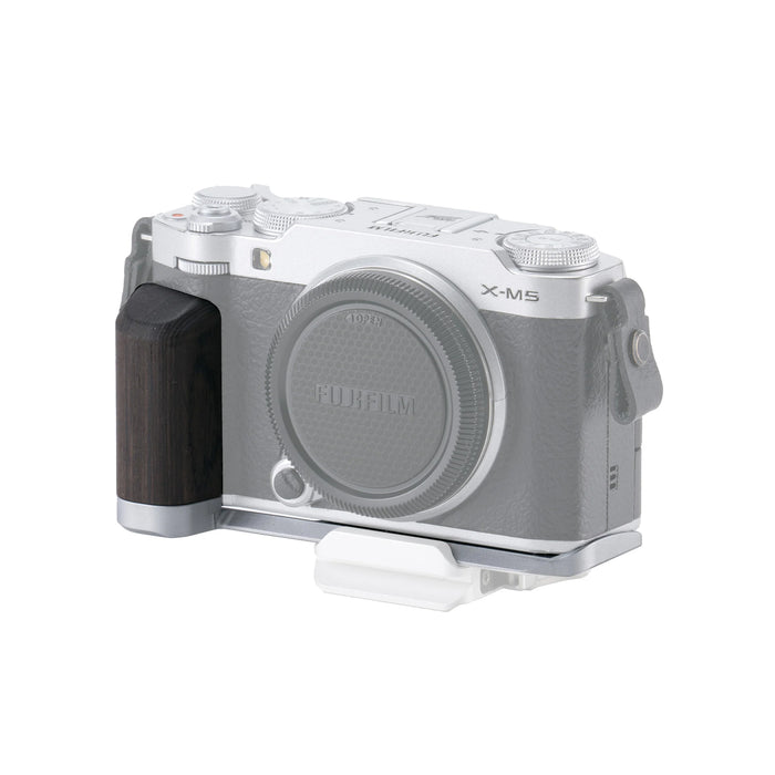 Tilta TA-T73-WG-S Mounting Baseplate with Wooden Grip for Fujifilm X-M5 - Silver