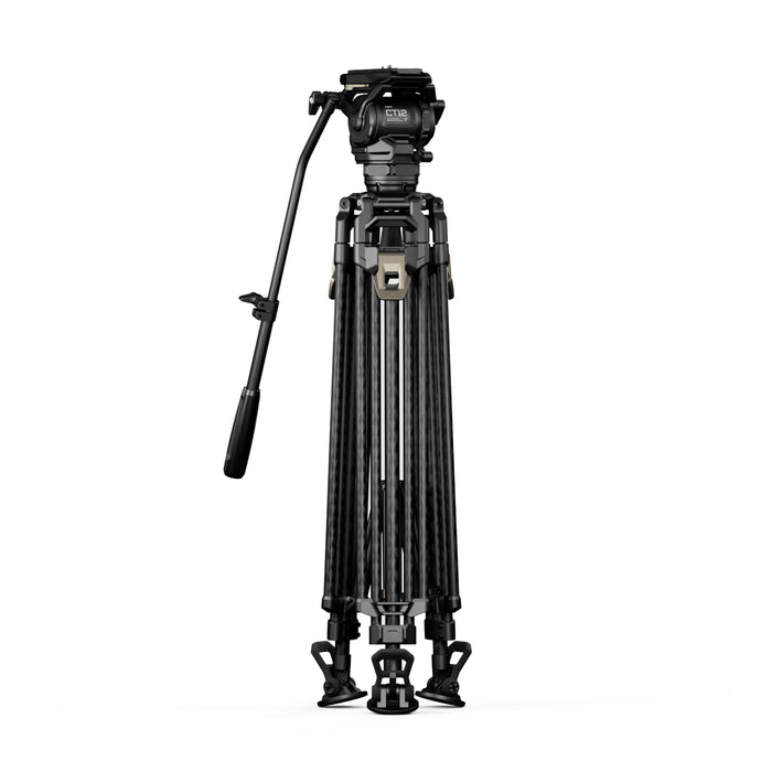 Tilta TT-CT12-75-SG Tilta 75mm Cine Fluid Head with 2-Stage One Touch Carbon Fiber Tripod Legs (12KG) - Space Gray