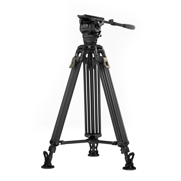 Tilta TT-CT12-75-SG Tilta 75mm Cine Fluid Head with 2-Stage One Touch Carbon Fiber Tripod Legs (12KG) - Space Gray