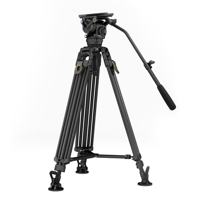 Tilta TT-CT12-75-SG Tilta 75mm Cine Fluid Head with 2-Stage One Touch Carbon Fiber Tripod Legs (12KG) - Space Gray