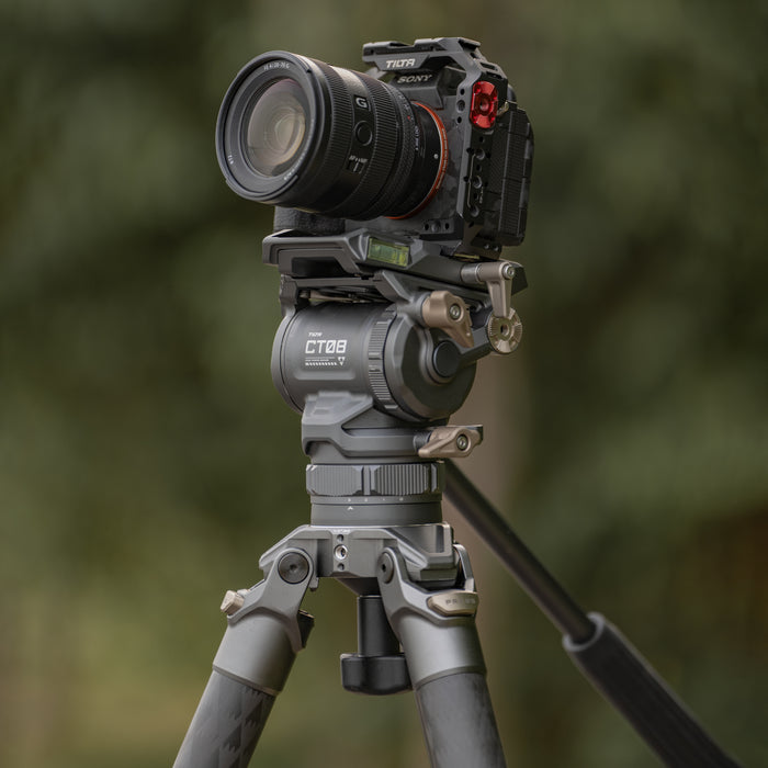 Tilta TT-CT08-75-SG Tilta 75mm Cine Fluid Head with 3-Stage Carbon Fiber Tripod Legs (8KG) - Space Gray