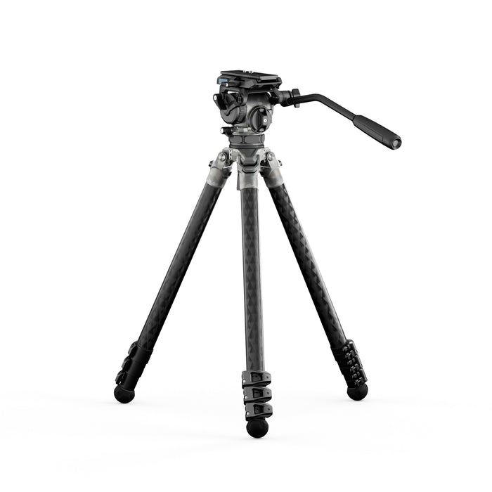 Tilta TT-CT08-75-SC Tilta 75mm Cine Fluid Head with 3-Stage Carbon Fiber Tripod Legs (8KG) - Snow Camo