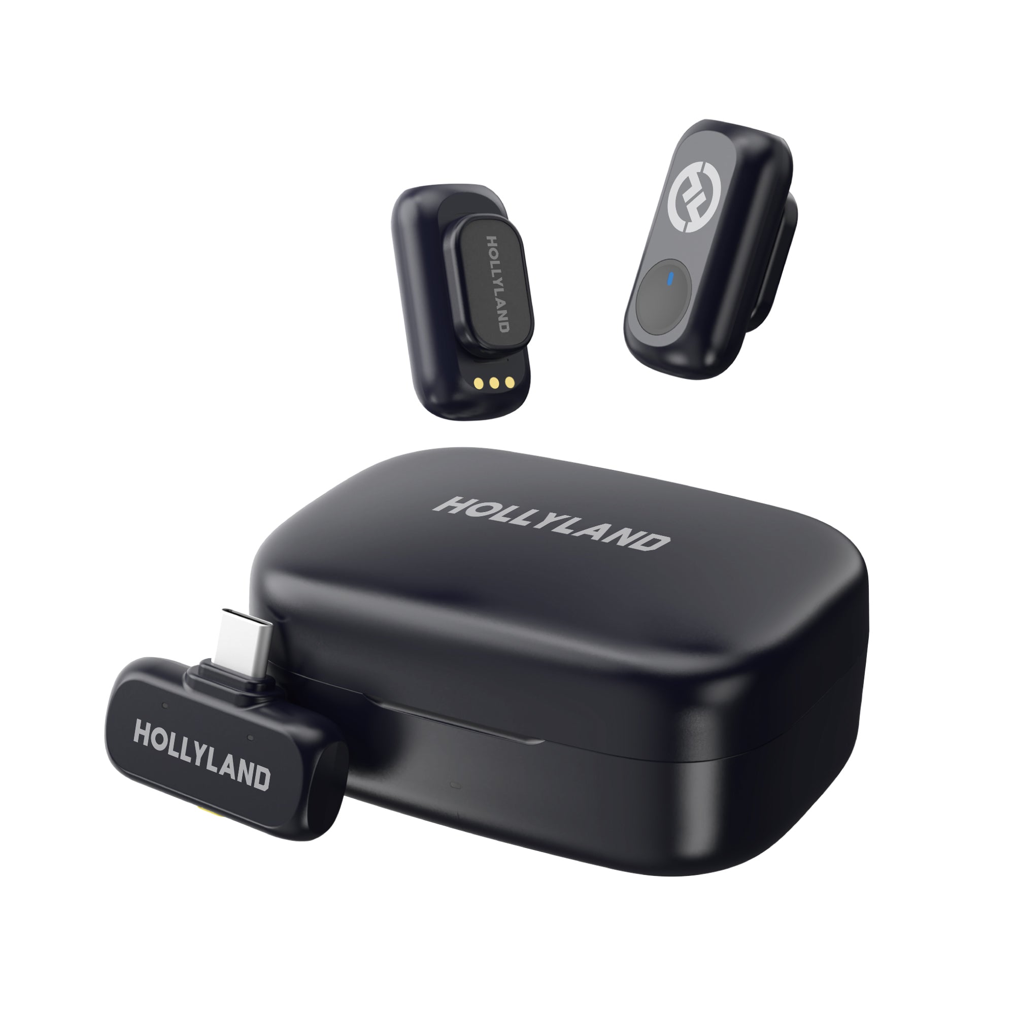 Hollyland Lark A1 Duo(Space Gray) ワイヤレスマイク Lark A1(スペースグレー/送信機×2+USB-C受信機+充電ケースセット)