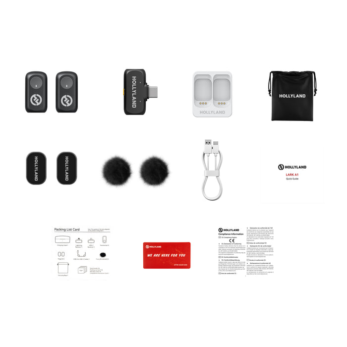 Hollyland ワイヤレスマイク LARK A1 ミニ デュオ(スペースグレー/USB-C受信機付き) Lark A1 Mini Duo (Space Gray with USB-C RX)