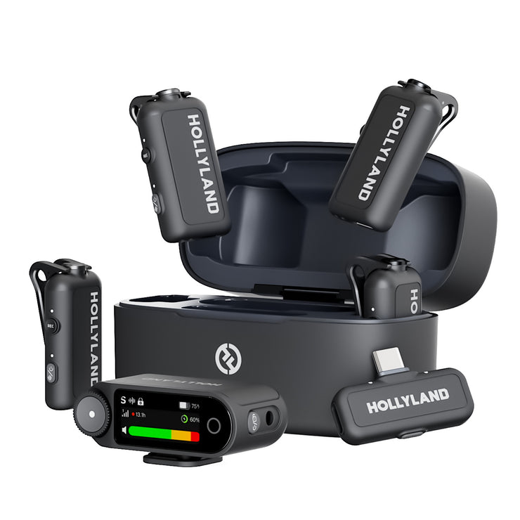 Hollyland Lark MAX 2 Combo 4-Person Version ワイヤレスマイク Lark MAX 2 Combo(4人用)(スペースグレー/カメラ受信機+USB-C受信機付)