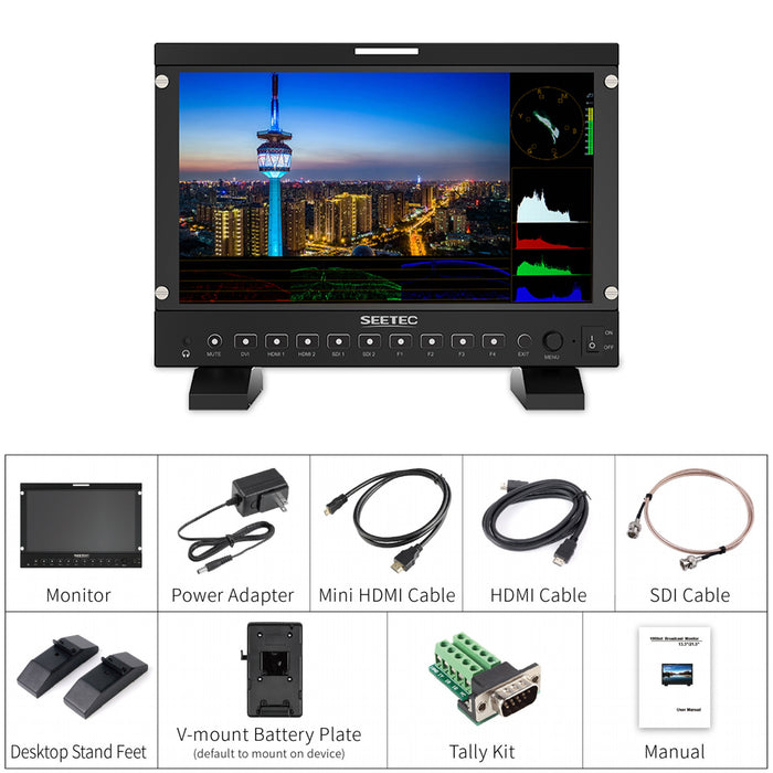SEETEC B0DDBGFVF6 P133 PRO 13.3インチ フルHD対応1000nit高輝度ブロードキャストモニター