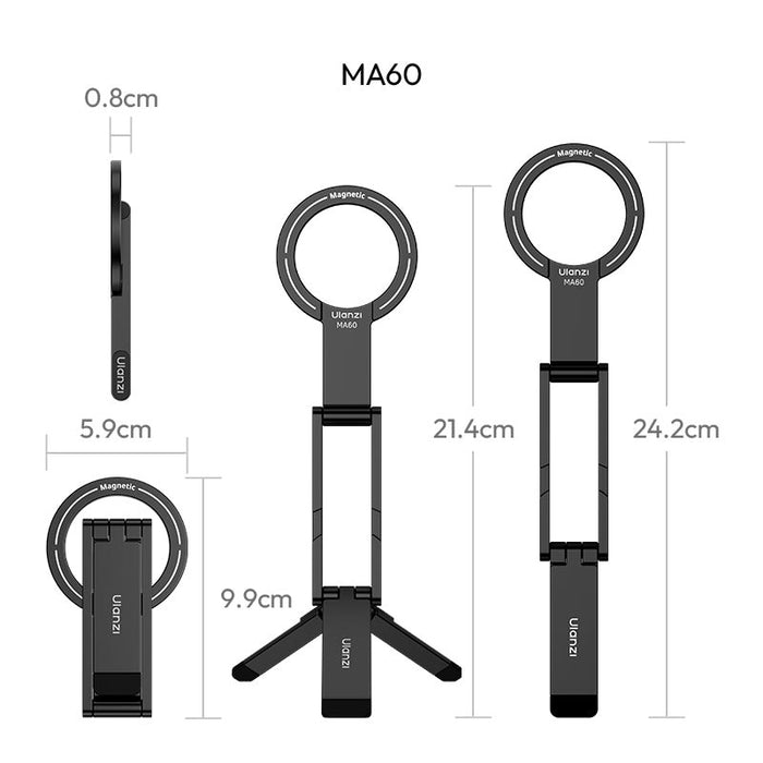 Ulanzi S038 MA60 マグネット式 ポケットスマホ三脚(レッド)
