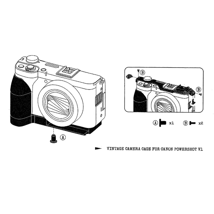 Tilta TA-T82-A-B Vintage Camera Cage for Canon PowerShot V1 Base Kit - Black