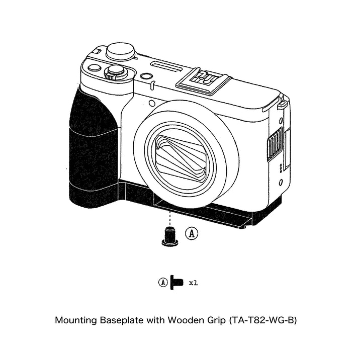 Tilta TA-T82-WG-B Mounting Baseplate with Wooden Grip for Canon PowerShot V1 - Black
