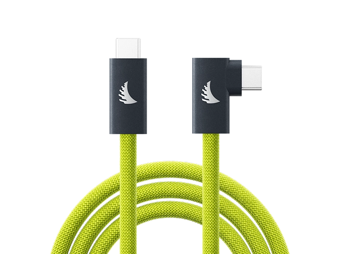Angelbird UC3SFRAL450 USB-C 3.2 Solid Flex Tether Cable USB 3.2 Gen 2x2(最大20Gb/s)USB PD 3.1(最大5A/240W)ライトアングル仕様(4.5m/ライム)