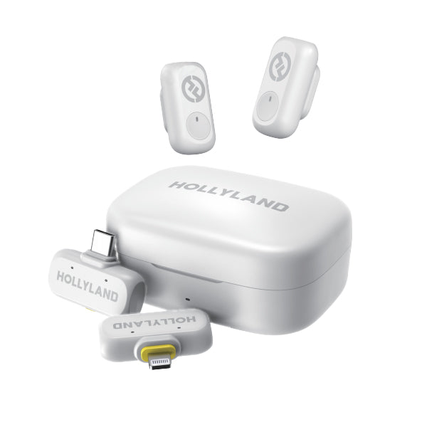 Hollyland ワイヤレスマイク LARK A1 コンボ(アイボリーホワイト/送信機 x2 + USB-C受信機 + Lightning受信機 + 充電ケースセット) Lark A1 Combo (Ivory White)