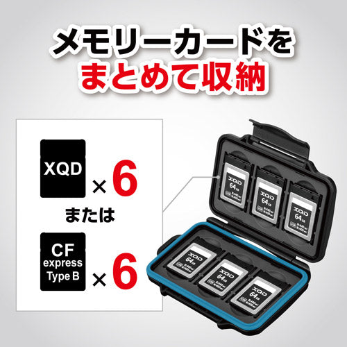 HAKUBA DMC-22XQD6BL ハードメモリーカードケース XQD6(XQDカード/CFexpress Type Bカード用)ブルー