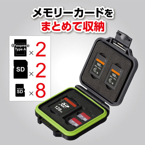 HAKUBA DMC-23CFA2SD2GR ハードメモリーカードケーススリム CFA2SD2(CFexpress Type A/SD/microSD カード用)グリーン
