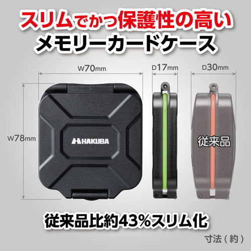 HAKUBA DMC-23CFA2SD2GR ハードメモリーカードケーススリム CFA2SD2(CFexpress Type A/SD/microSD カード用)グリーン