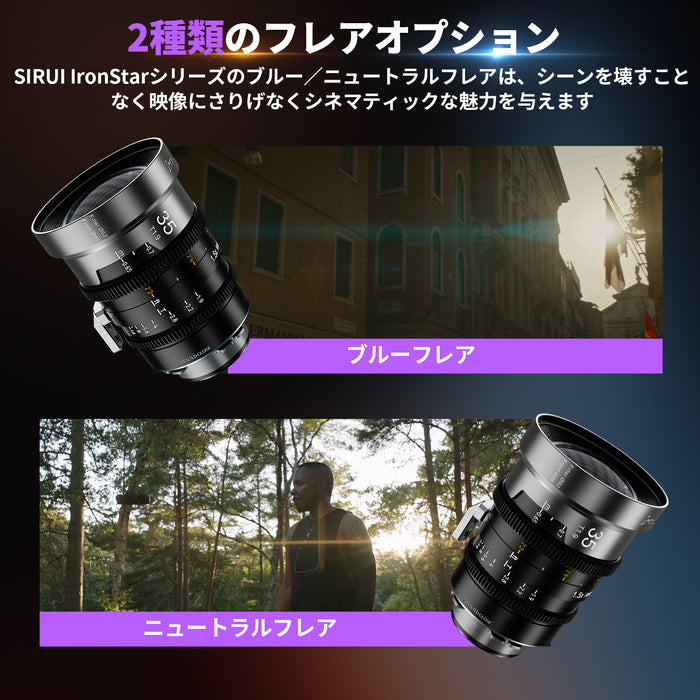 SIRUI IRON-35-B-JP マウント交換式アナモルフィックレンズ 1.5x Full Frame 35mm PL/ブルー(EFアダプター付)