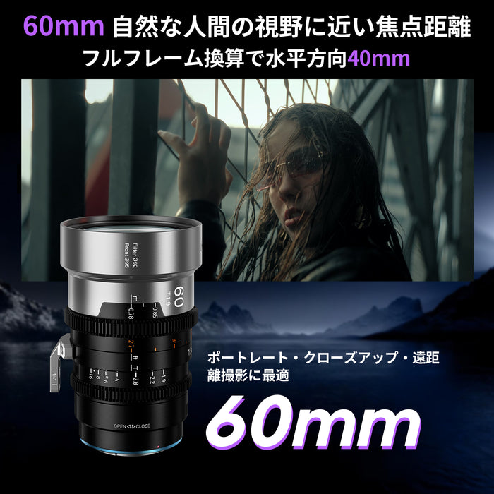 SIRUI IRON-60-B-JP マウント交換式アナモルフィックレンズ 1.5x Full Frame 60mm PL/ブルー(EFアダプター付)