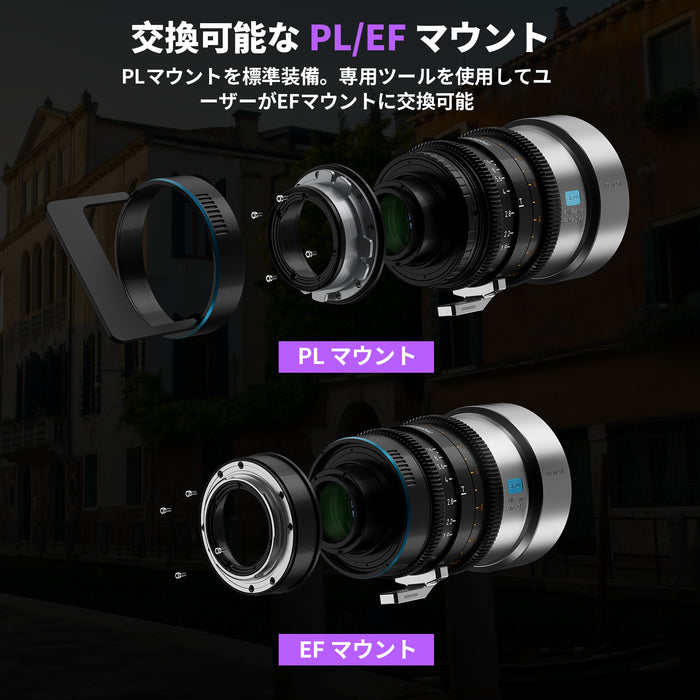 SIRUI IRON-60-N-JP マウント交換式アナモルフィックレンズ 1.5x Full Frame 60mm PL/ナチュラル(EFアダプター付)