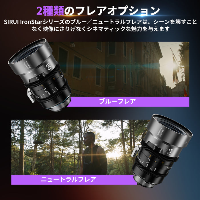 SIRUI IRON-60-N-JP マウント交換式アナモルフィックレンズ 1.5x Full Frame 60mm PL/ナチュラル(EFアダプター付)