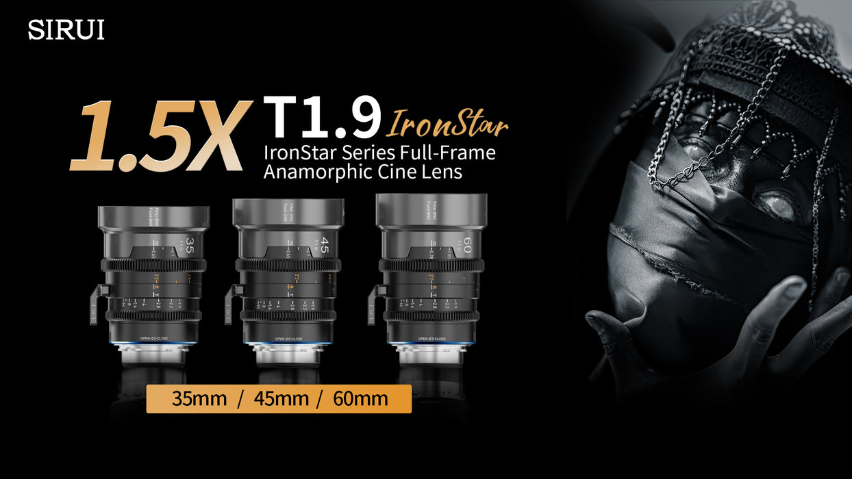 SIRUI IRON-3S-N マウント交換式アナモルフィックレンズ 1.5x Full Frame 3本セット(35/45/60mm)  PL/ナチュラル(EFアダプター/フィルター2種付)
