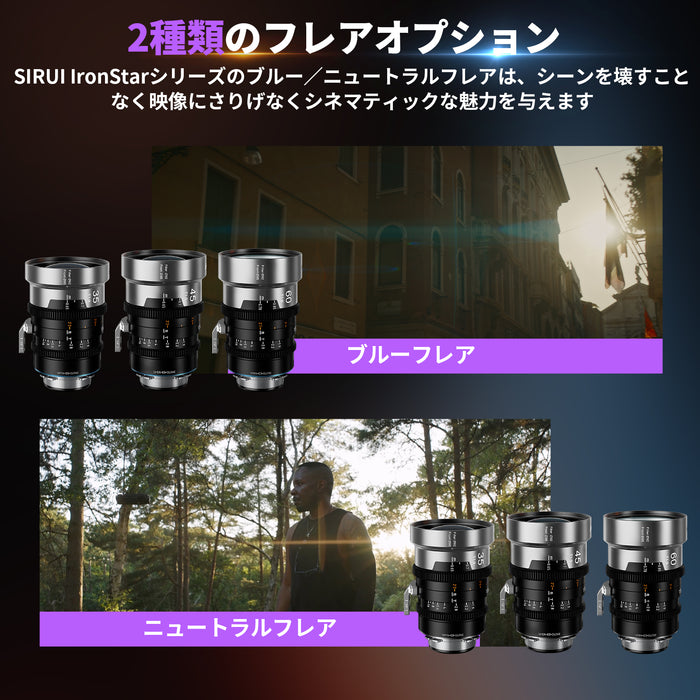 SIRUI IRON-3S-N マウント交換式アナモルフィックレンズ 1.5x Full Frame 3本セット(35/45/60mm)  PL/ナチュラル(EFアダプター/フィルター2種付)