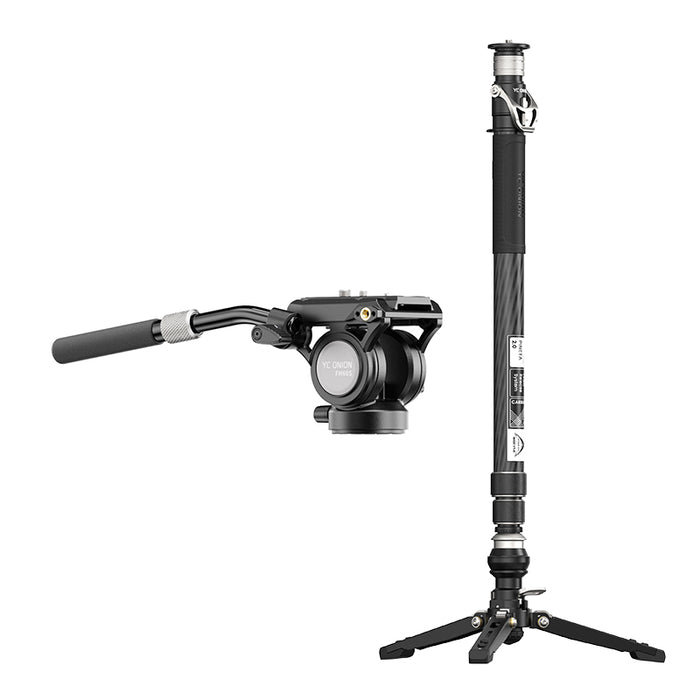 YC Onion MQC15860S Pineta 2.0 Carbon Fiber Monopod & FH60S