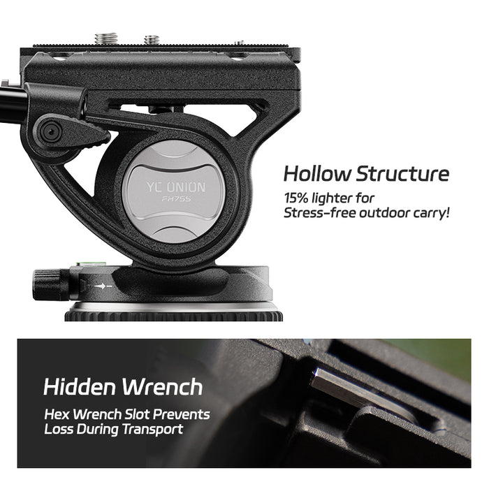 YC Onion T75SHDFH Pineta Peak Tripod with HD Tripod Feet & FH75S