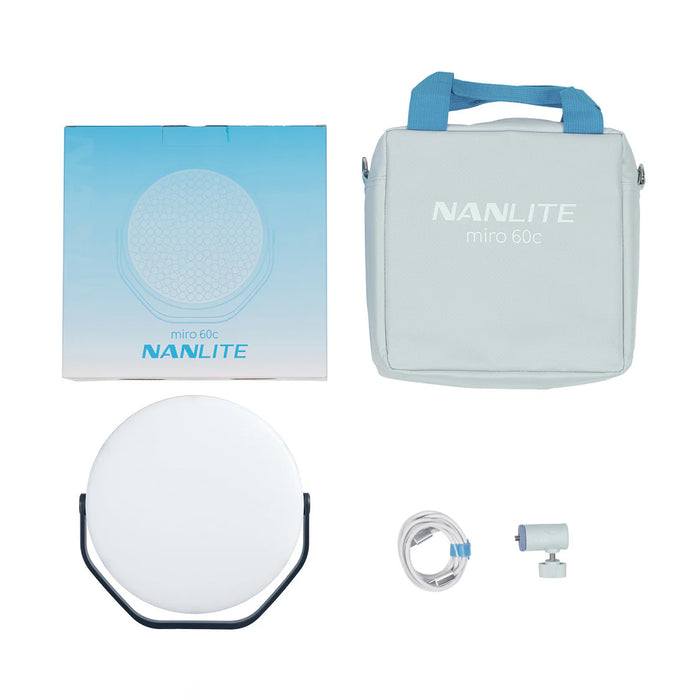 NANLITE miro 60c(Mint Blue) miro 60c フルカラー丸型パネルライト(ミントブルー)