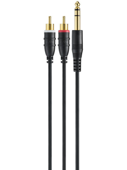 Audio-Technica AT-MI46/1.5 オーディオケーブル φ6.3mmステレオ標準プラグ-ピンプラグ×2 1.5m