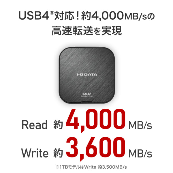 I-O DATA R-SSPT-UF1 USB 40Gbps(USB4)対応 SSD「R-SSPT-UFシリーズ」 1TB