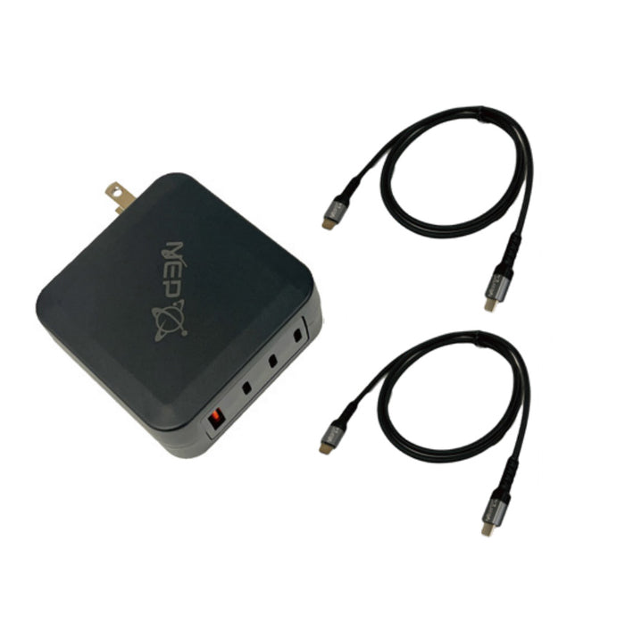 NEP USB-DF100W-3C1A2 業務用バッテリー向けUSB-PD対応充電器(USB-Cケーブル2本付属)