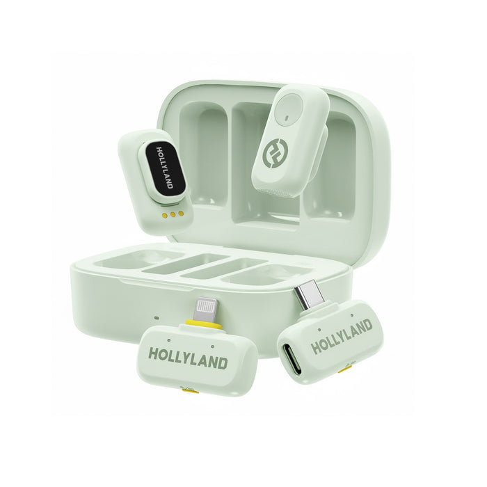 Hollyland ワイヤレスマイク LARK A1 コンボ(ミントグリーン/送信機 x2 + USB-C受信機 + Lightning受信機 + 充電ケースセット)