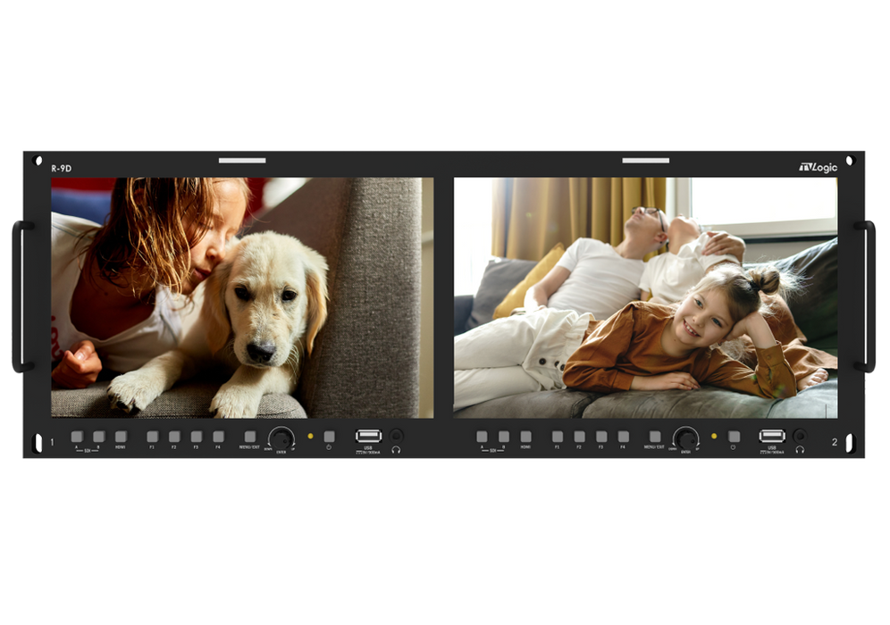 TVLogic R-9D 2 x 10インチ 1920x1200 デュアルLCDラックモニター