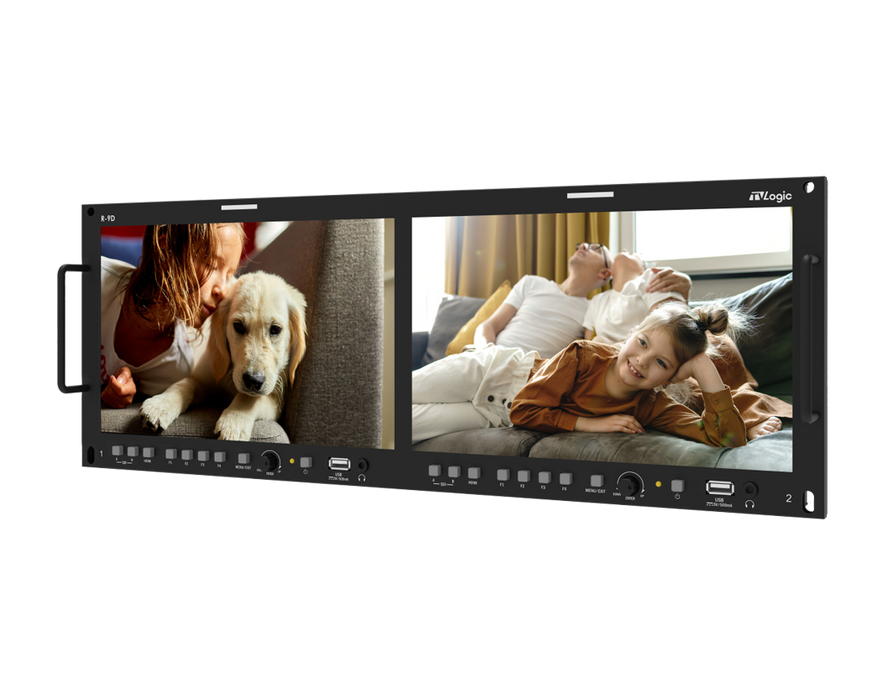 TVLogic R-9D 2 x 10インチ 1920x1200 デュアルLCDラックモニター