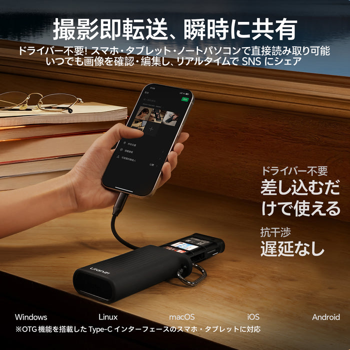 Ulanzi X132 CR2 SDカードリーダー内臓カードケース グレー