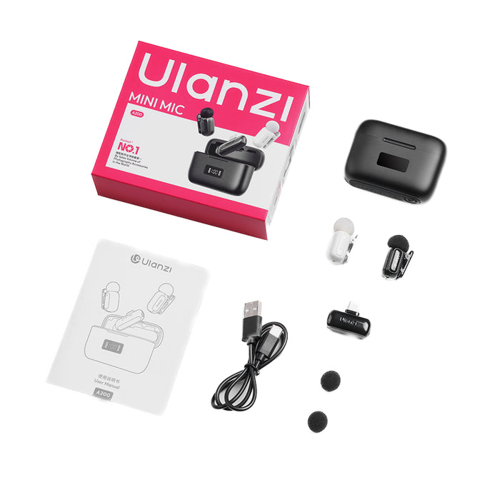 【BIG SALE】Ulanzi A048 A200 ミニ マイク黒白二色
