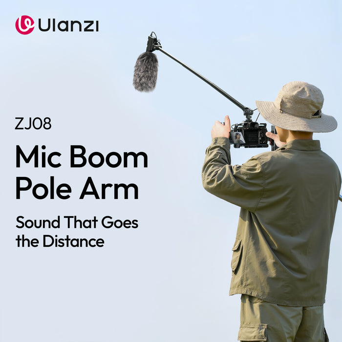Ulanzi S008 ZJ08 コールドシューマウントオンカメラブームポール(3.5mm接続)