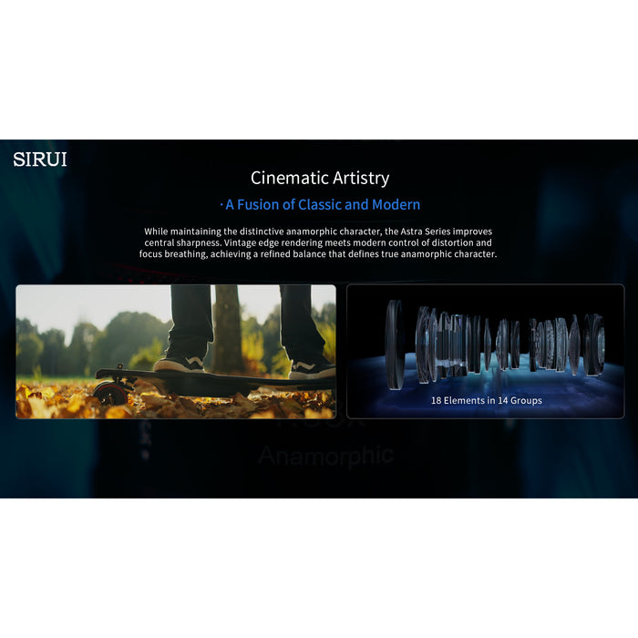 SIRUI AST-75-EB Astra オートフォーカスアナモルフィックレンズ フルフレーム T1.8 1.33X 75mm E/ブルー