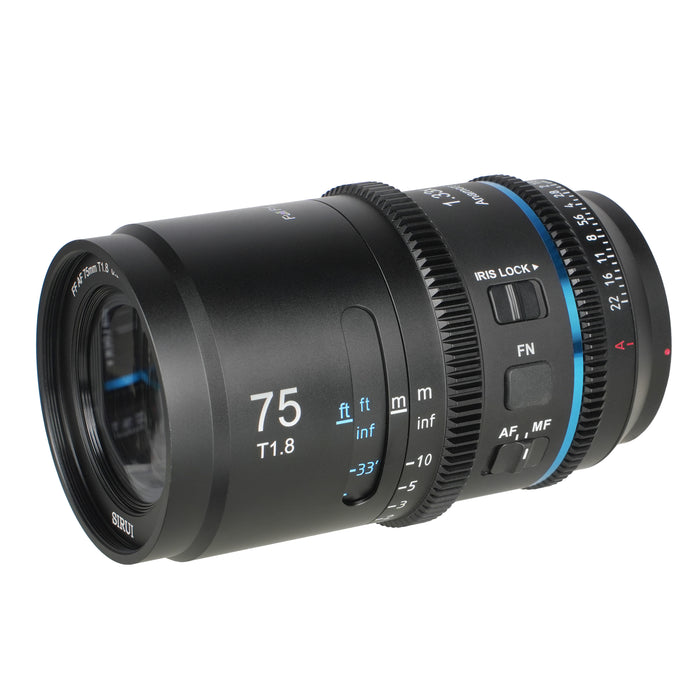 SIRUI AST-75-LB Astra オートフォーカスアナモルフィックレンズ フルフレーム T1.8 1.33X 75mm L/ブルー
