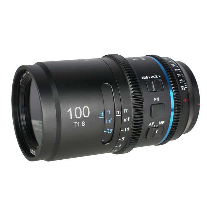 SIRUI AST-100-EB Astra オートフォーカスアナモルフィックレンズ フルフレーム T1.8 1.33X 100mm E/ブルー